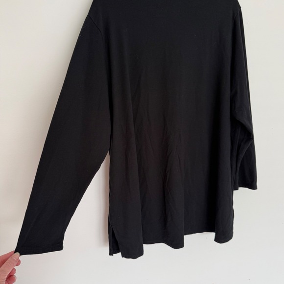 J Jill Pure Jill Women's Pima Cotton Pullover Long Sleeve Tunic Top Black 3X - Picture 3 of 11